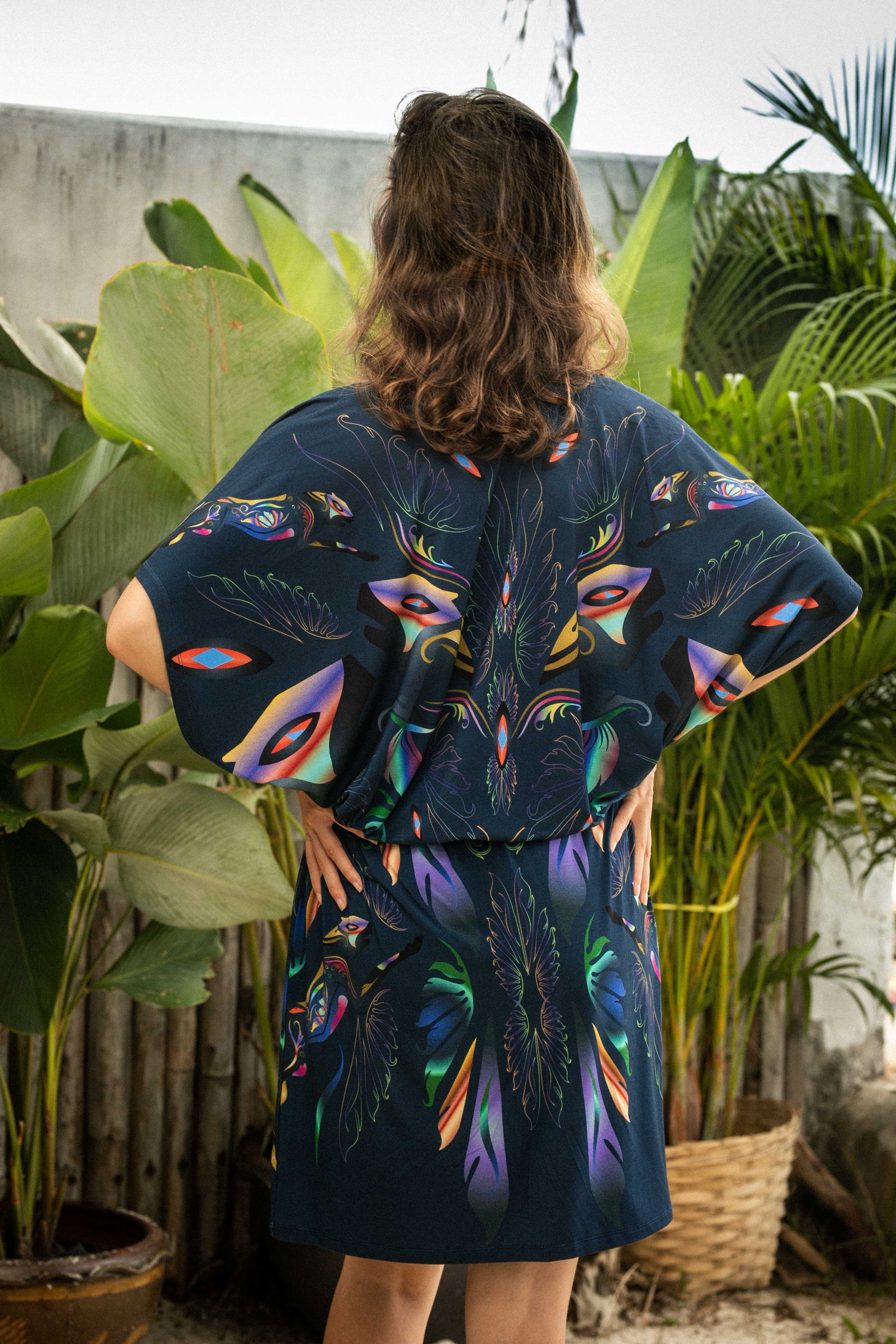 Túnica tipo kimono de gatos