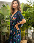 Túnica tipo kimono de gatos
