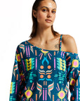 Fluo Asymmetrische Bluse
