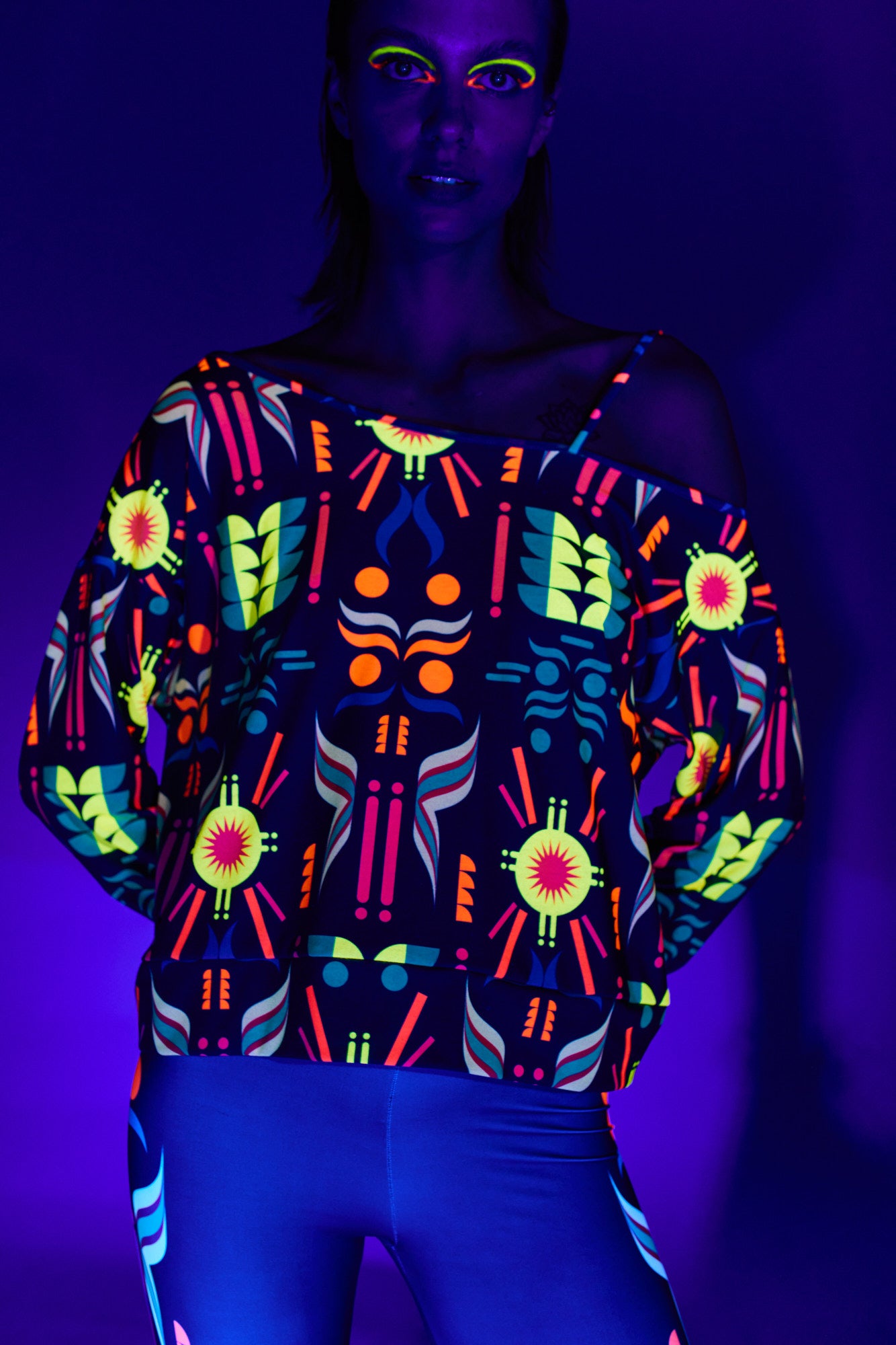 Fluo Asymmetrische Bluse