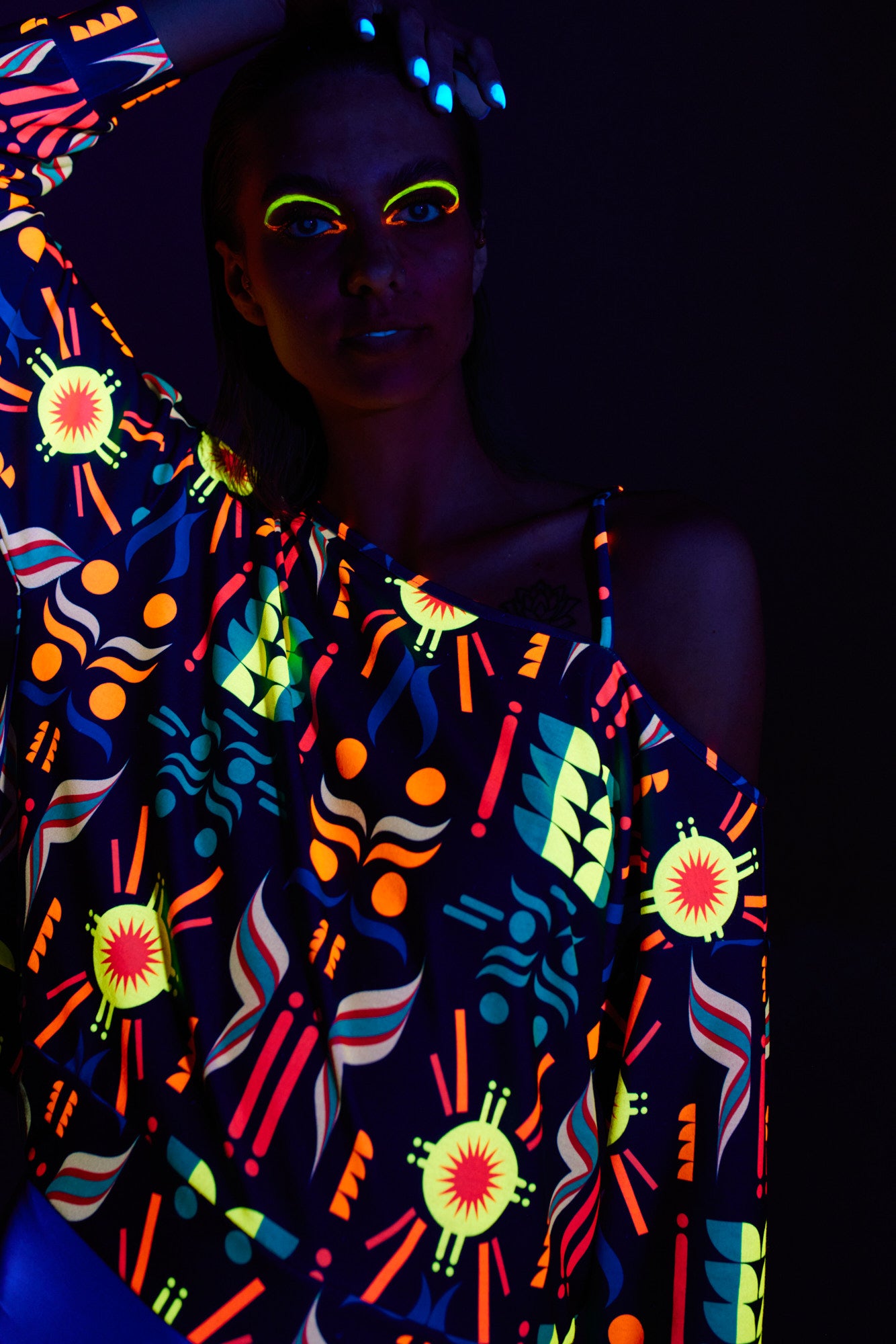 Fluo Asymmetrische Bluse