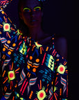 Fluo Asymmetrische Bluse