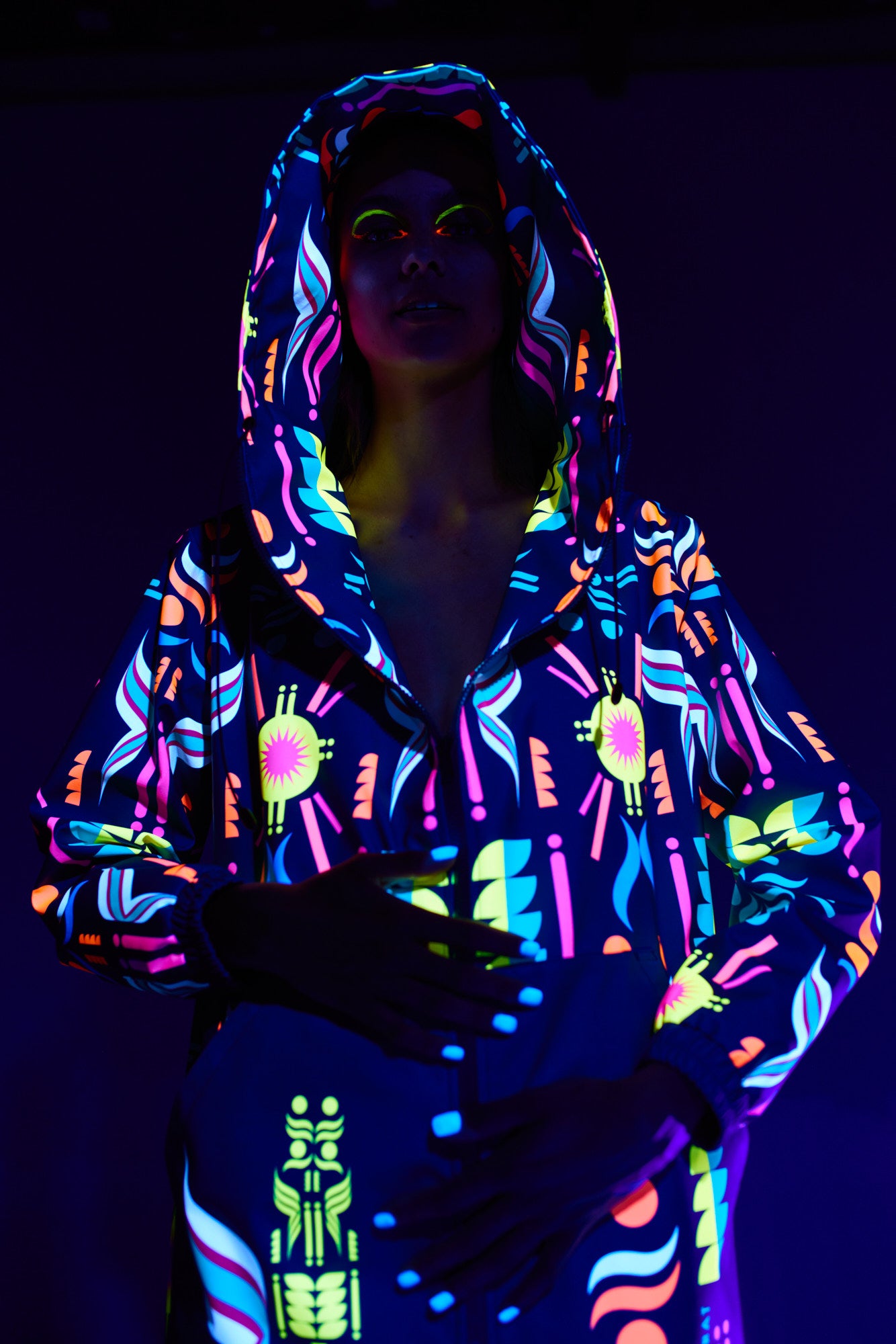 Chaqueta impermeable fluorescente