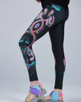 Legginsy Smoczyce Black - COLORAT