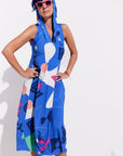 Kapuzenblaues Kleid