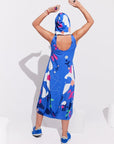 Kapuzenblaues Kleid
