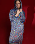Vestido Heart Gris y Azul Marino