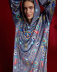Vestido Heart Gris y Azul Marino