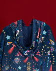 Vestido Heart Gris y Azul Marino