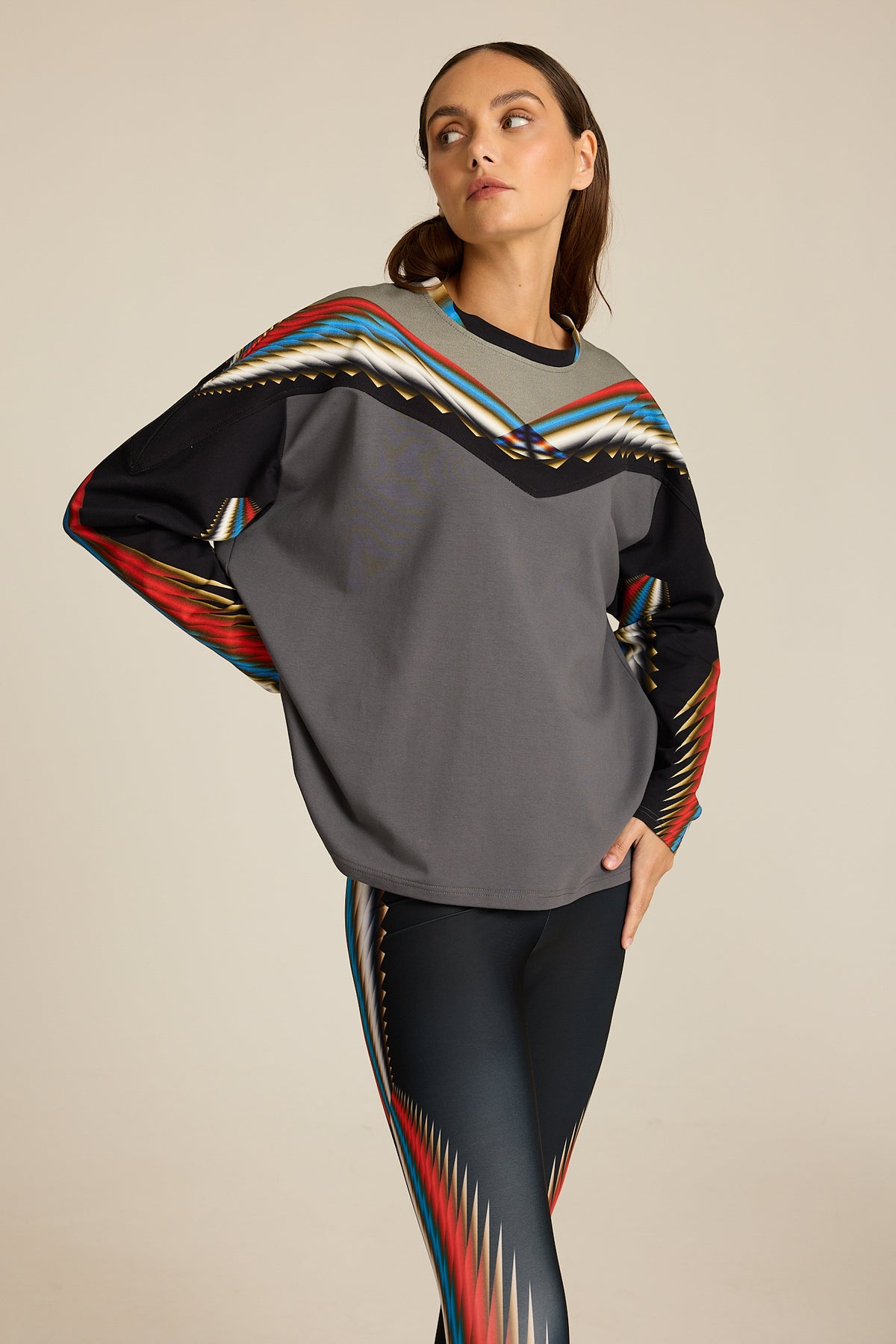 Bluza Meteor Gray COLORAT – autorski print Meteor, zdjęcie 2