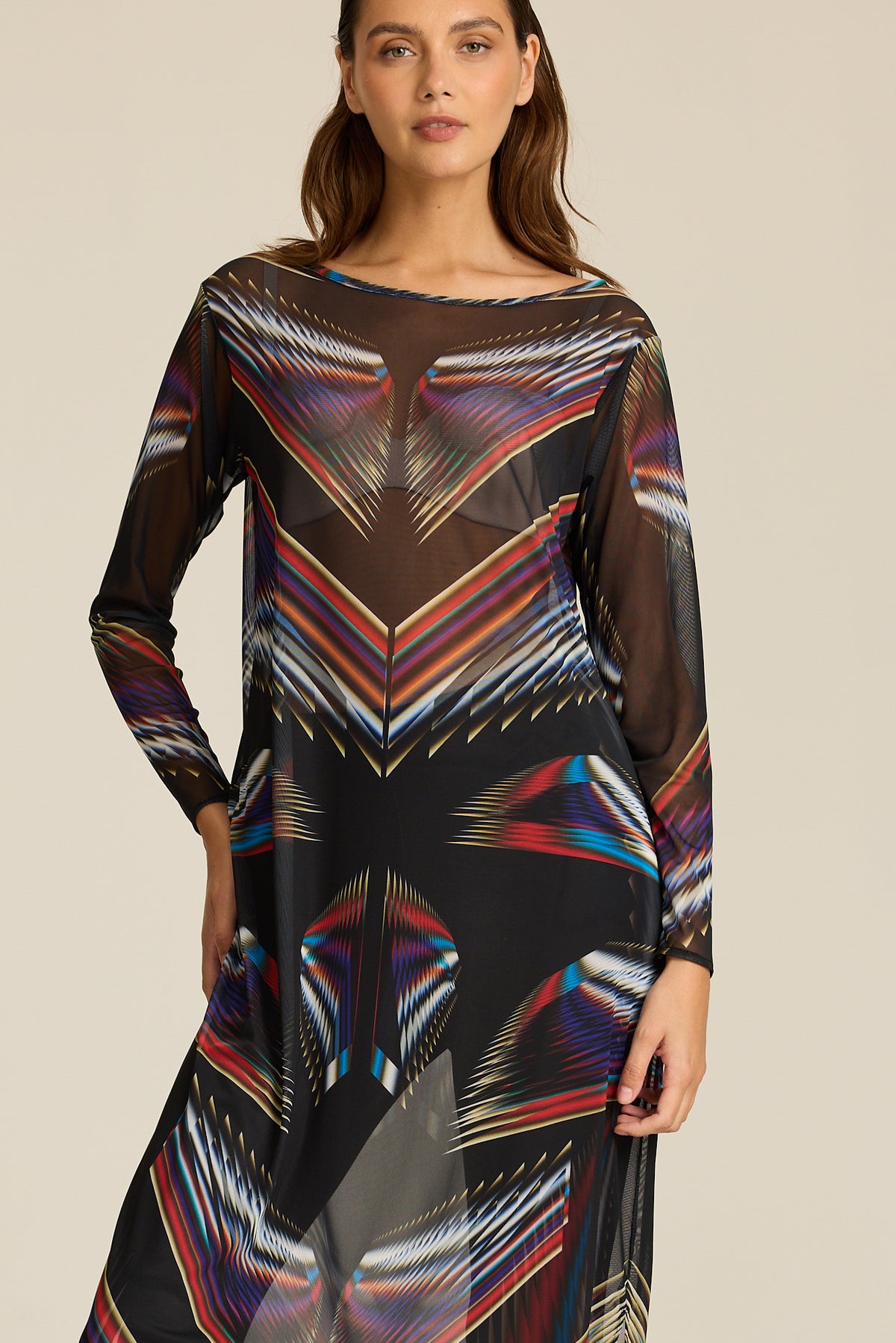 Sukienka siateczka Meteor Multicolor COLORAT – autorski print Meteor, zdjęcie 2