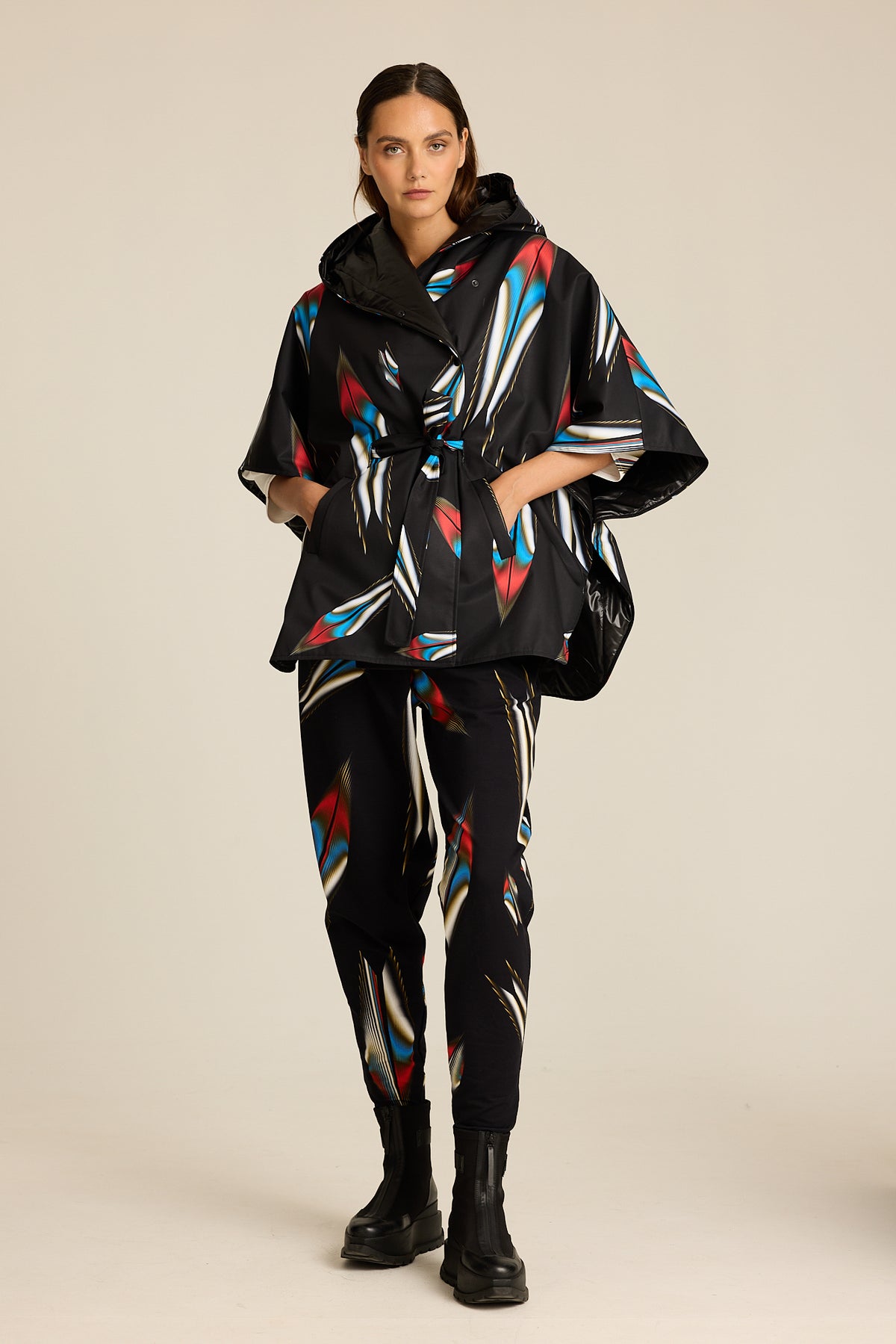 Poncho Meteor COLORAT – autorski print Meteor