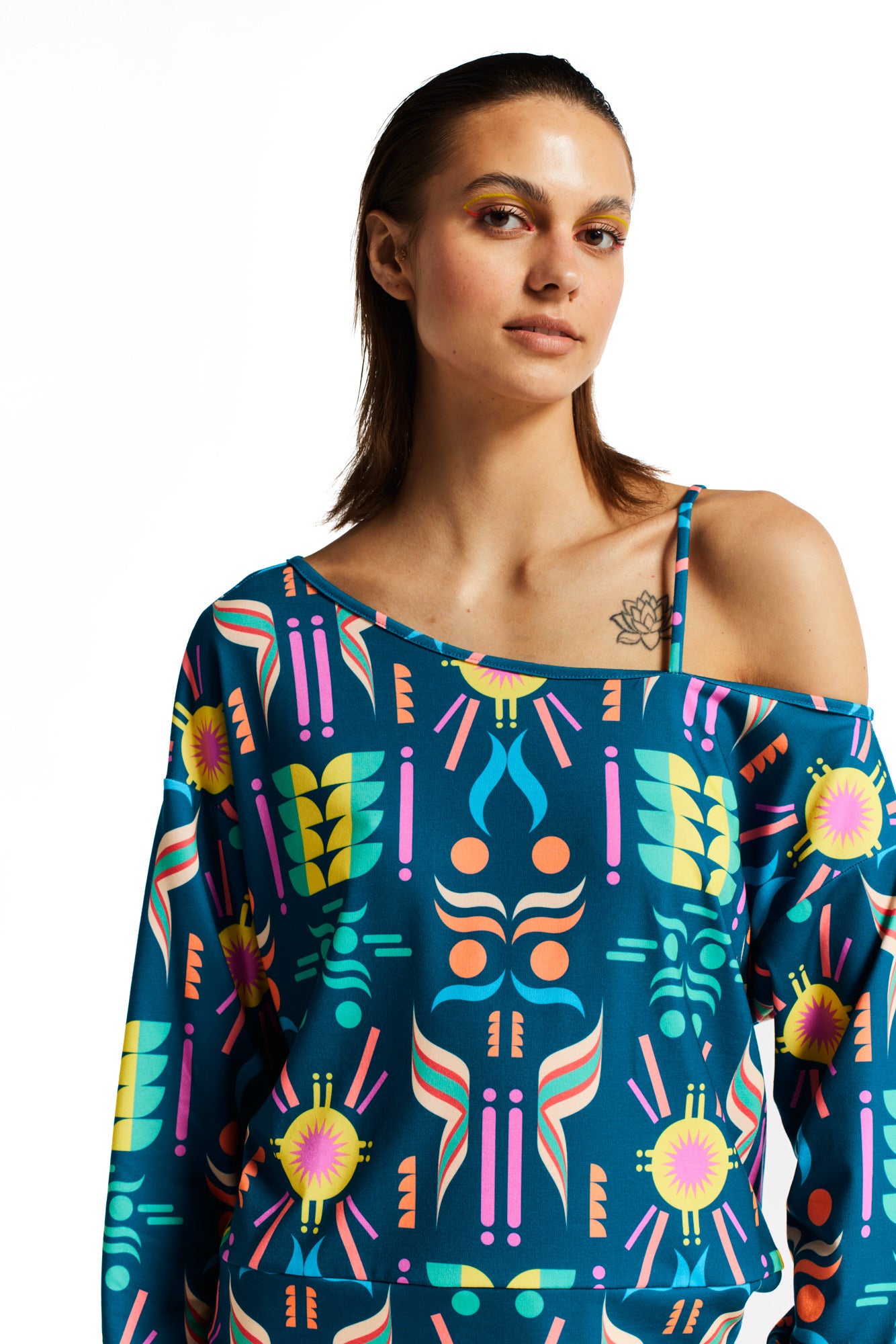 Fluo Asymmetrische Bluse