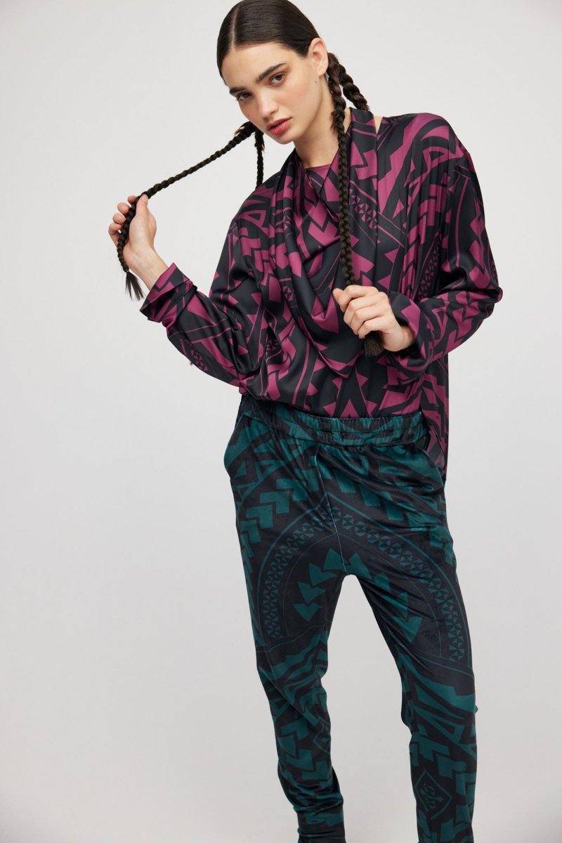 Bluse Burgunder Maori