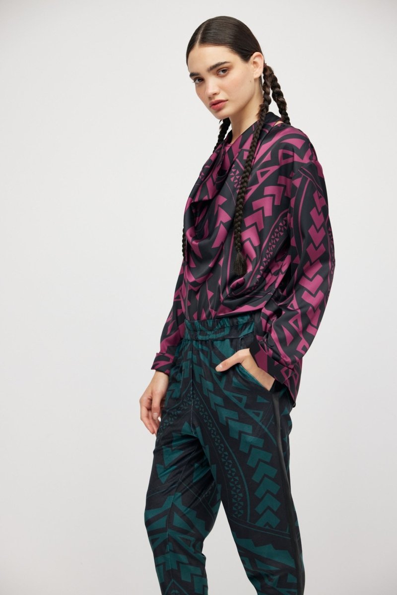 Bluse Burgunder Maori