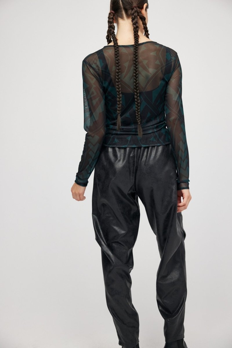 Langarmshirt Grün Maori