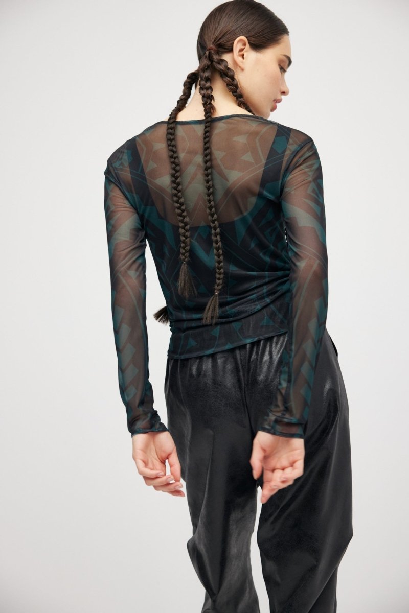 Langarmshirt Grün Maori