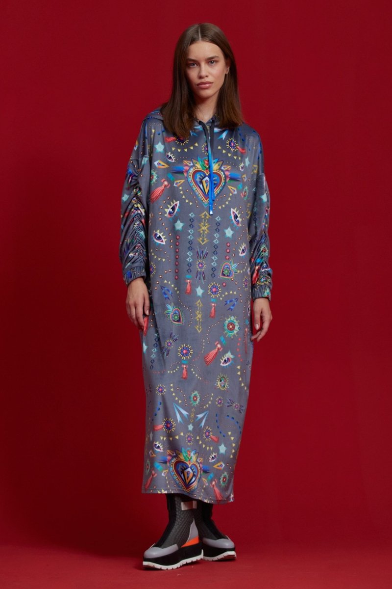 Robe Heart Gris &amp; Marine